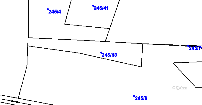 Parcela st. 245/18 v KÚ Křešice u Čížové, Katastrální mapa