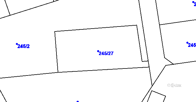 Parcela st. 245/27 v KÚ Křešice u Čížové, Katastrální mapa