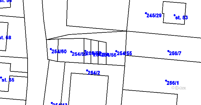Parcela st. 254/56 v KÚ Křešice u Čížové, Katastrální mapa