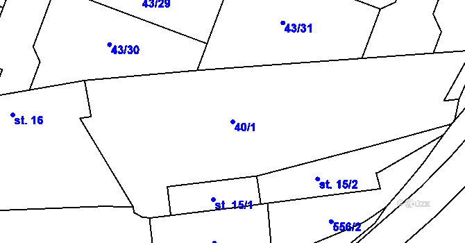 Parcela st. 40/1 v KÚ Podolí II, Katastrální mapa