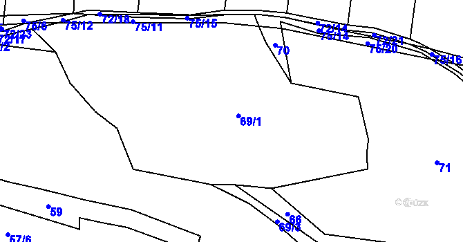 Parcela st. 69 v KÚ Soběšice u Předotic, Katastrální mapa