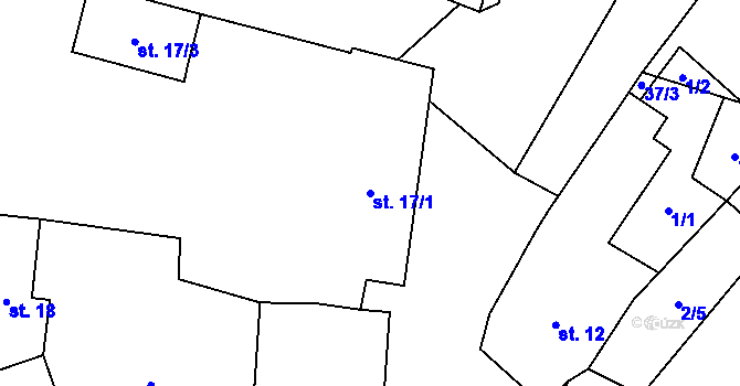 Parcela st. 17/1 v KÚ Šamonice, Katastrální mapa
