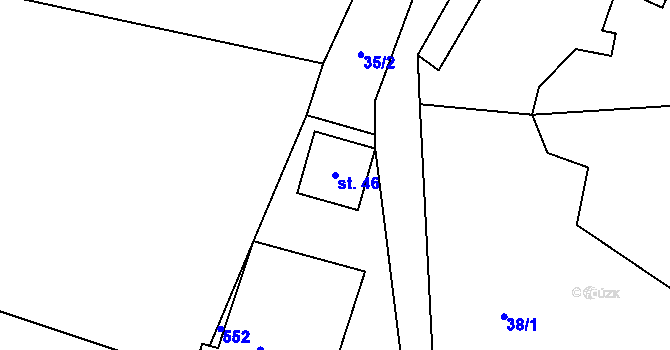 Parcela st. 46 v KÚ Šamonice, Katastrální mapa