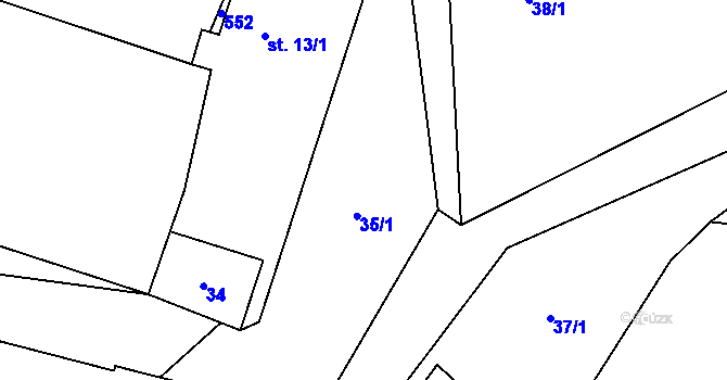 Parcela st. 35 v KÚ Šamonice, Katastrální mapa