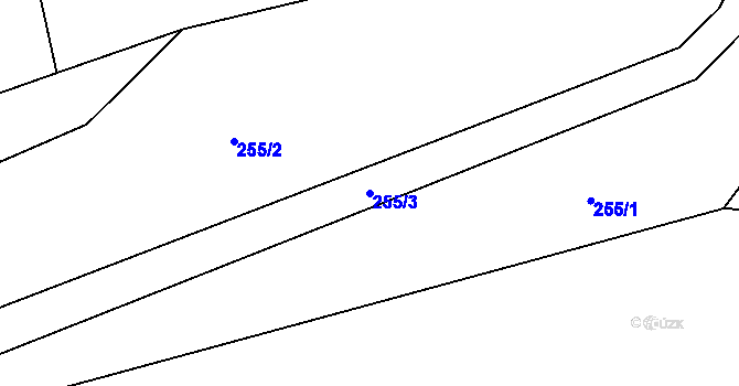 Parcela st. 255/3 v KÚ Šamonice, Katastrální mapa