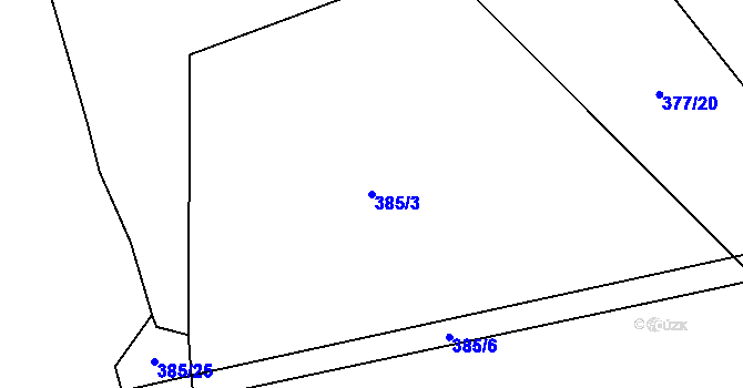 Parcela st. 385/3 v KÚ Šamonice, Katastrální mapa
