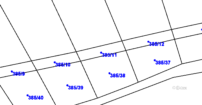 Parcela st. 385/11 v KÚ Šamonice, Katastrální mapa