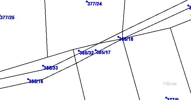 Parcela st. 385/17 v KÚ Šamonice, Katastrální mapa