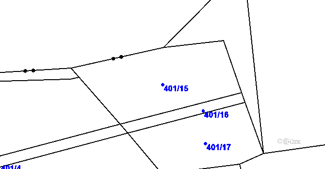 Parcela st. 401/15 v KÚ Šamonice, Katastrální mapa