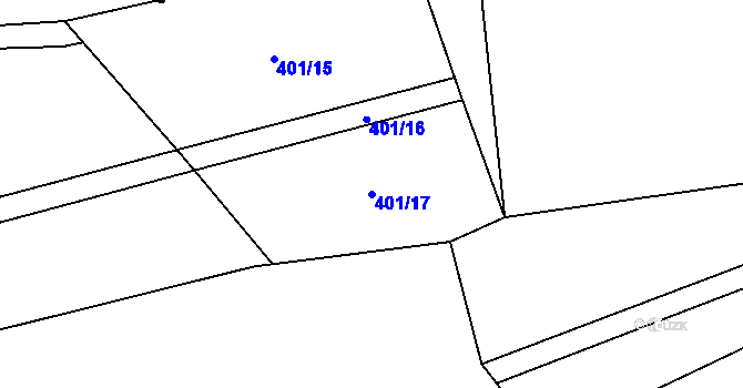 Parcela st. 401/17 v KÚ Šamonice, Katastrální mapa