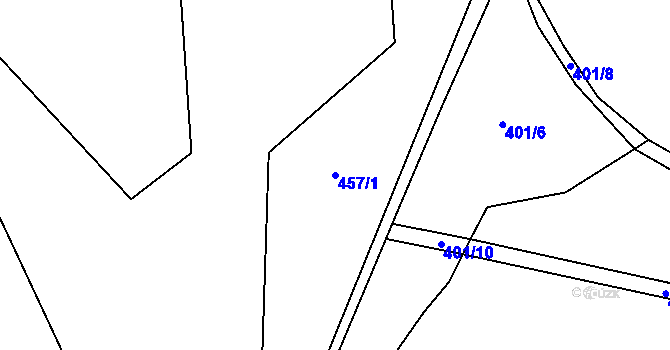 Parcela st. 457/1 v KÚ Šamonice, Katastrální mapa