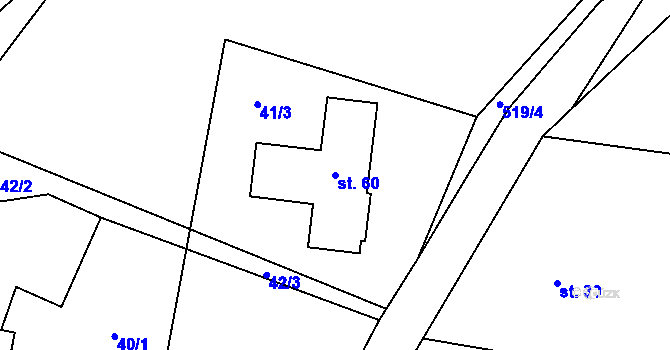 Parcela st. 60 v KÚ Šamonice, Katastrální mapa