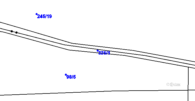 Parcela st. 325/1 v KÚ Třebkov, Katastrální mapa