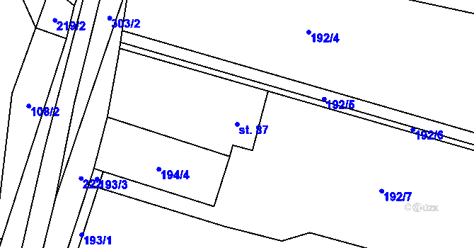 Parcela st. 87 v KÚ Brada, Katastrální mapa