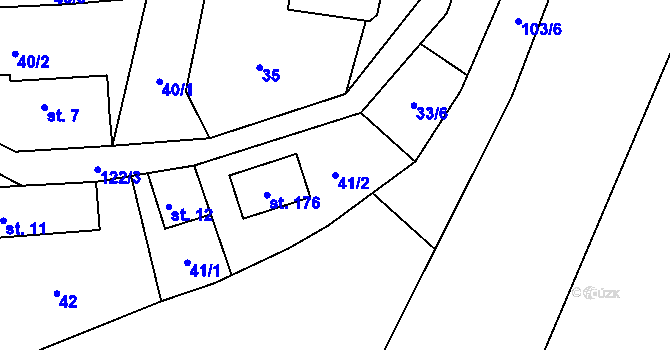 Parcela st. 41/2 v KÚ Brada, Katastrální mapa