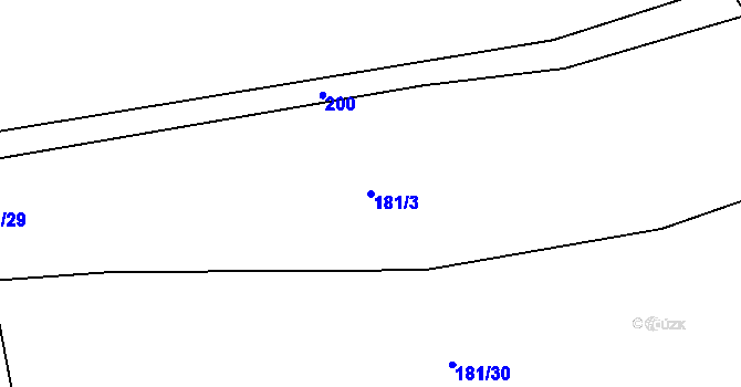 Parcela st. 181/3 v KÚ Brada, Katastrální mapa