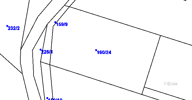 Parcela st. 160/24 v KÚ Brada, Katastrální mapa