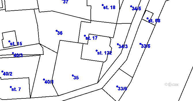 Parcela st. 122 v KÚ Brada, Katastrální mapa