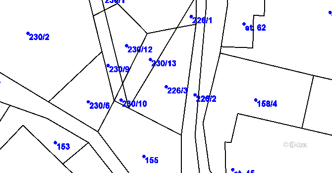 Parcela st. 226/3 v KÚ Brada, Katastrální mapa