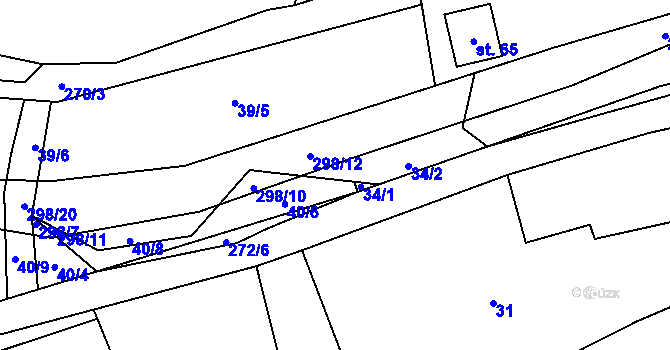 Parcela st. 40/7 v KÚ Dílce, Katastrální mapa
