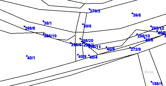 Parcela st. 298/7 v KÚ Dílce, Katastrální mapa