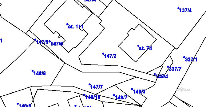 Parcela st. 147/2 v KÚ Podůlší, Katastrální mapa