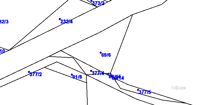 Parcela st. 69/6 v KÚ Jinolice, Katastrální mapa