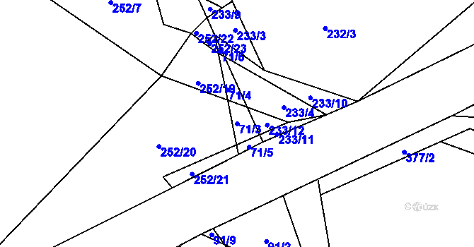 Parcela st. 71/3 v KÚ Jinolice, Katastrální mapa