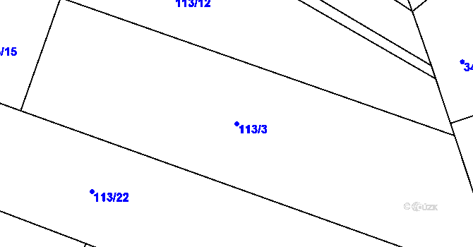 Parcela st. 113/3 v KÚ Jinolice, Katastrální mapa
