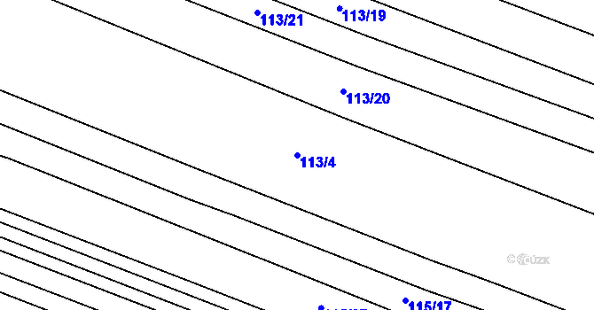 Parcela st. 113/4 v KÚ Jinolice, Katastrální mapa