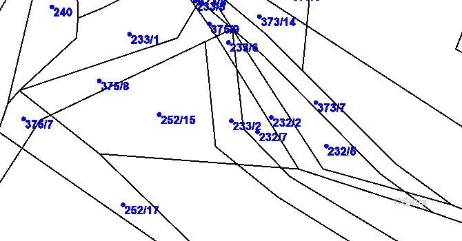 Parcela st. 233/2 v KÚ Jinolice, Katastrální mapa