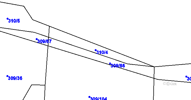 Parcela st. 310/4 v KÚ Jinolice, Katastrální mapa