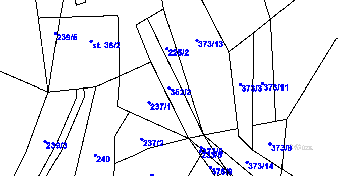 Parcela st. 352/2 v KÚ Jinolice, Katastrální mapa