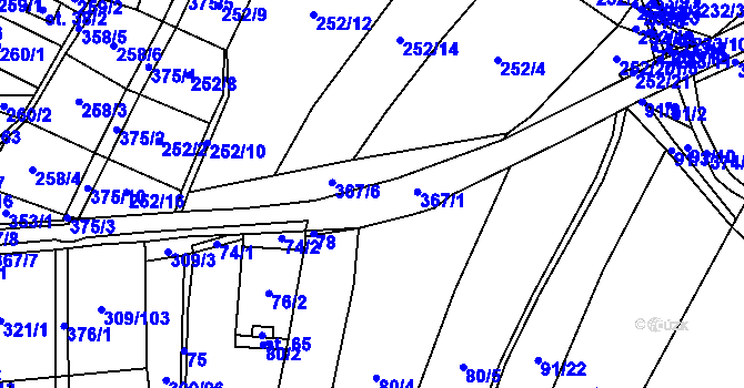 Parcela st. 367 v KÚ Jinolice, Katastrální mapa