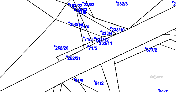 Parcela st. 71/5 v KÚ Jinolice, Katastrální mapa