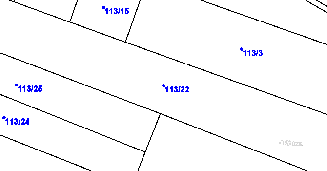 Parcela st. 113/22 v KÚ Jinolice, Katastrální mapa