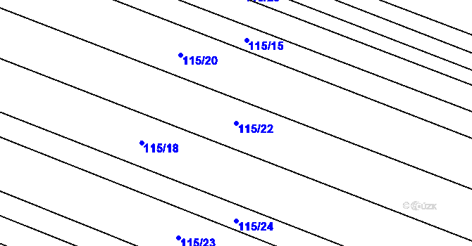 Parcela st. 115/22 v KÚ Jinolice, Katastrální mapa