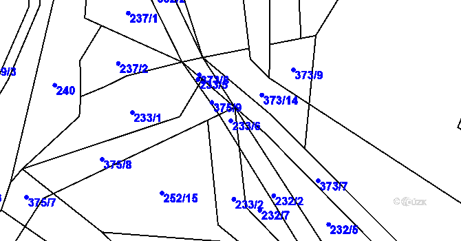 Parcela st. 233/6 v KÚ Jinolice, Katastrální mapa