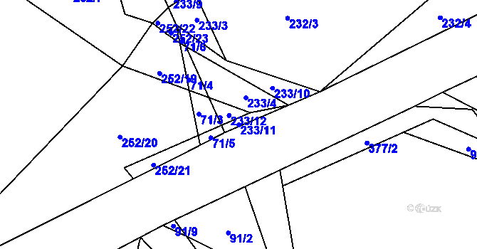 Parcela st. 233/11 v KÚ Jinolice, Katastrální mapa