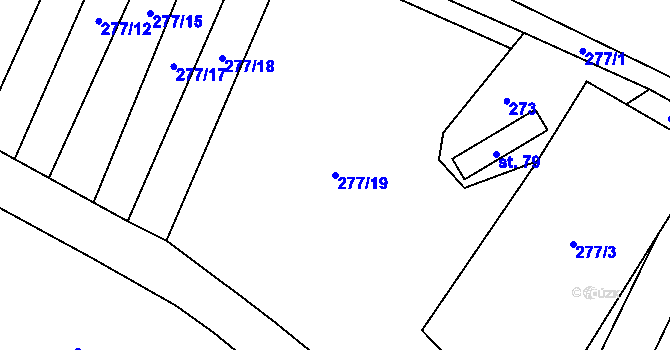 Parcela st. 277/19 v KÚ Jinolice, Katastrální mapa