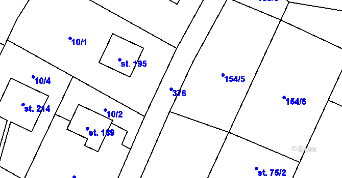 Parcela st. 376 v KÚ Kbelnice u Jičína, Katastrální mapa