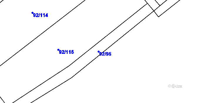 Parcela st. 92/95 v KÚ Kbelnice u Jičína, Katastrální mapa