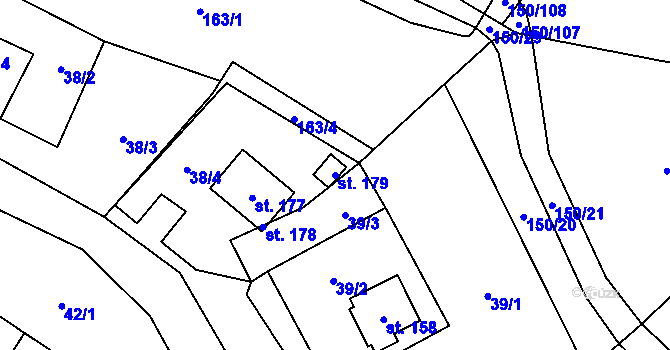 Parcela st. 179 v KÚ Kbelnice u Jičína, Katastrální mapa