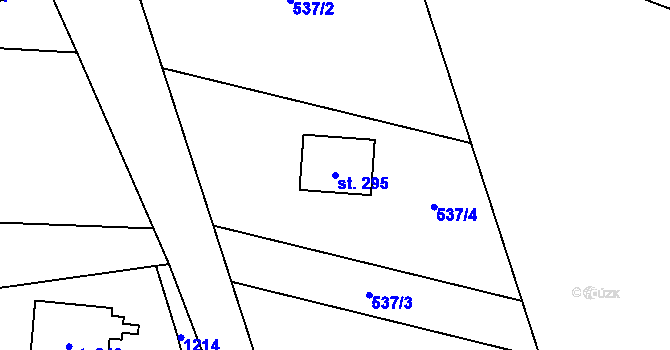 Parcela st. 295 v KÚ Podvihov, Katastrální mapa
