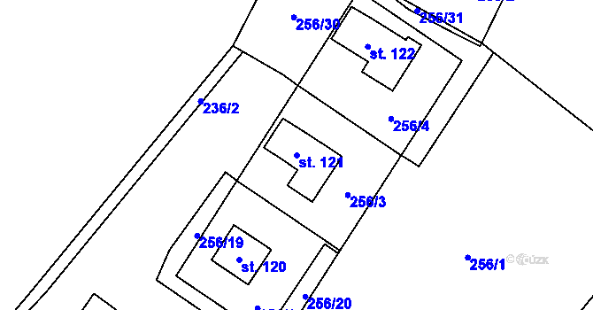 Parcela st. 121 v KÚ Podvihov, Katastrální mapa