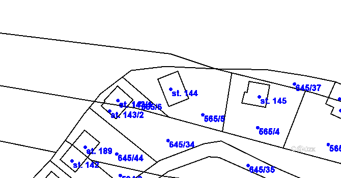Parcela st. 144 v KÚ Podvihov, Katastrální mapa