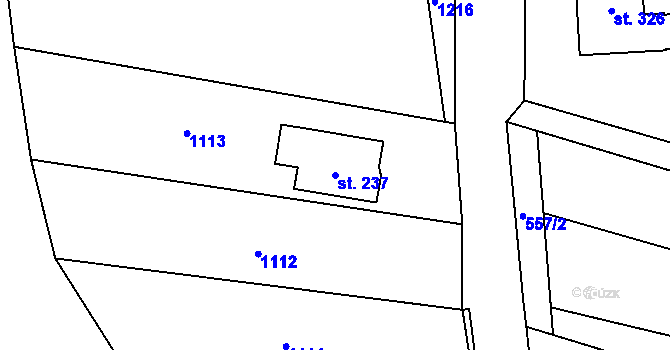 Parcela st. 237 v KÚ Podvihov, Katastrální mapa