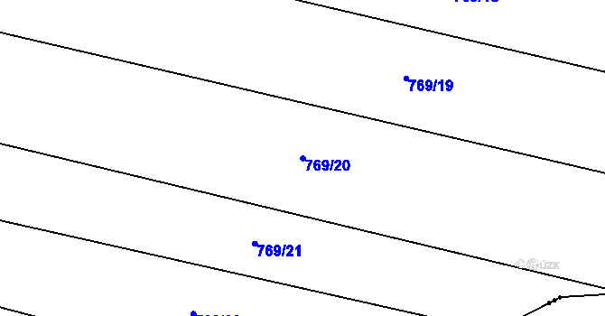 Parcela st. 769/20 v KÚ Podvihov, Katastrální mapa