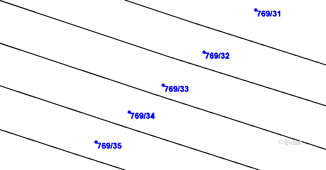 Parcela st. 769/33 v KÚ Podvihov, Katastrální mapa