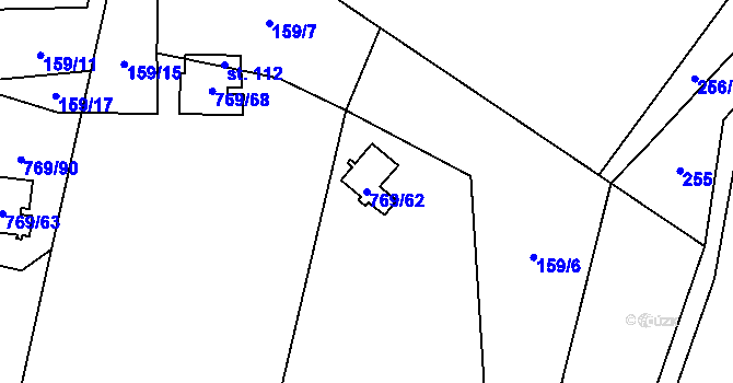 Parcela st. 769/62 v KÚ Podvihov, Katastrální mapa